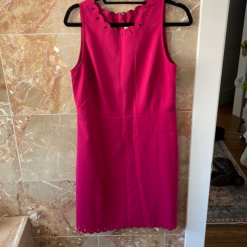 Loft Pink Scallop Neck and Bottom Dress